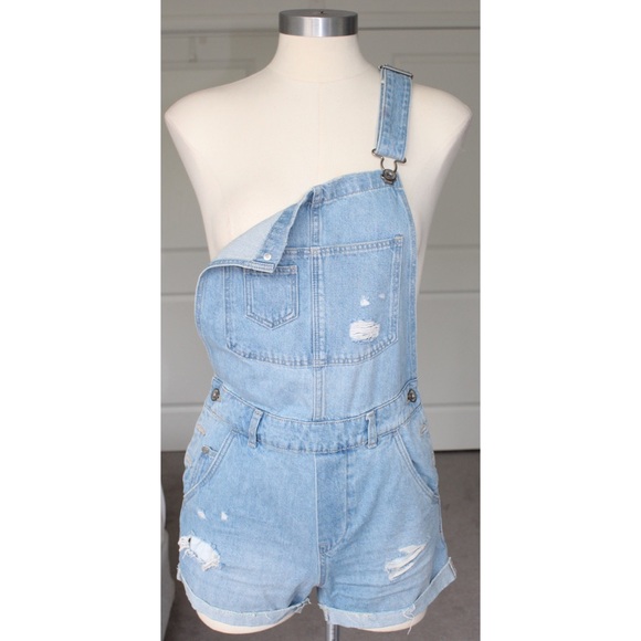 Denim Over All Shorts - Picture 1 of 4